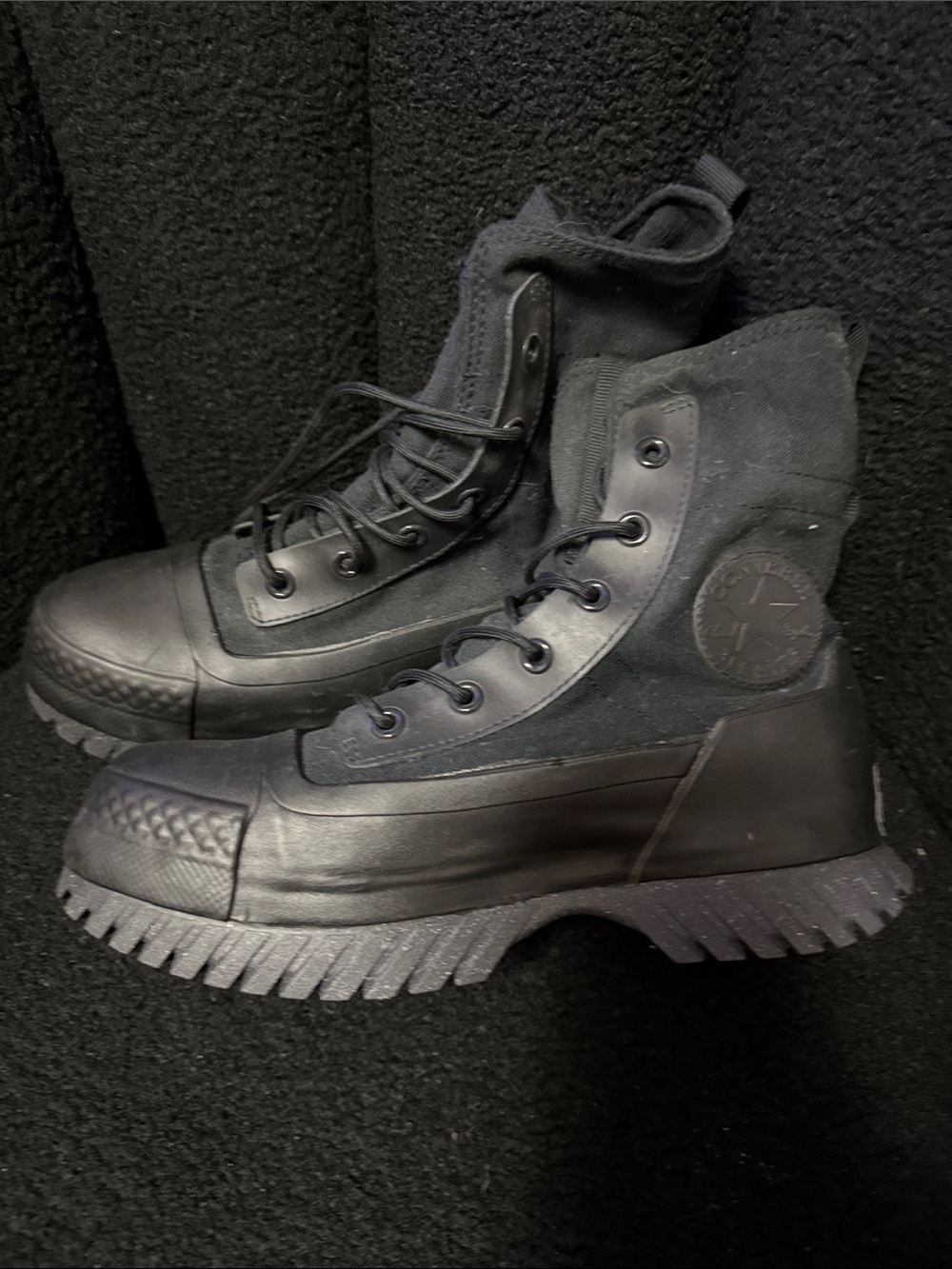 Converse All Black High-Top Rugged Platform Boots